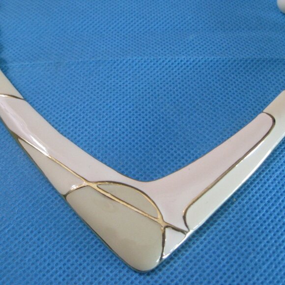 Vintage Retro 70's? 80's? Metal Enamel Beaded Necklace Clip Earrings Set - Picture 7 of 10